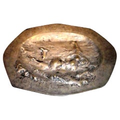 Antique chargeur en bronze argenté Art Nouveau français