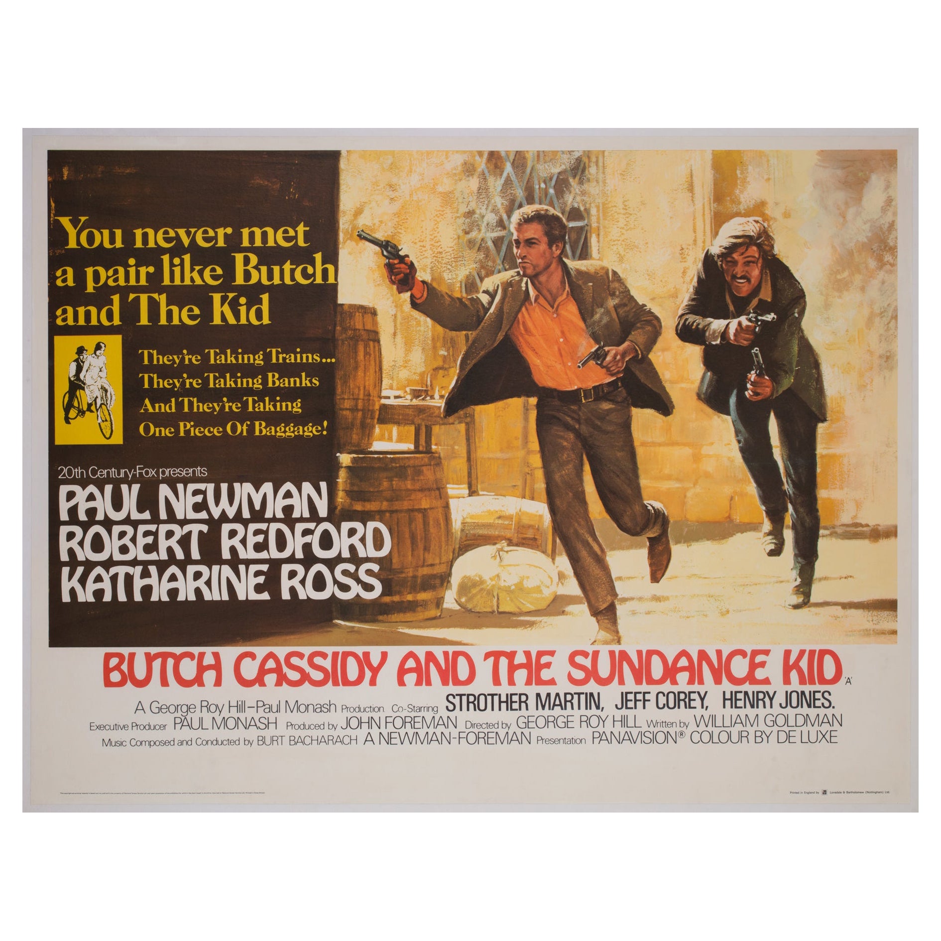 Butch Cassidy and the Sundance Kid UK Film Movie Poster, Tom Beauvais, 1969