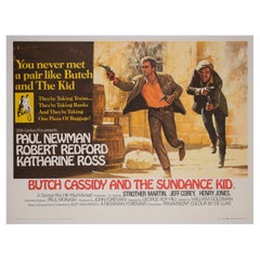 Used Butch Cassidy and the Sundance Kid UK Film Movie Poster, Tom Beauvais, 1969