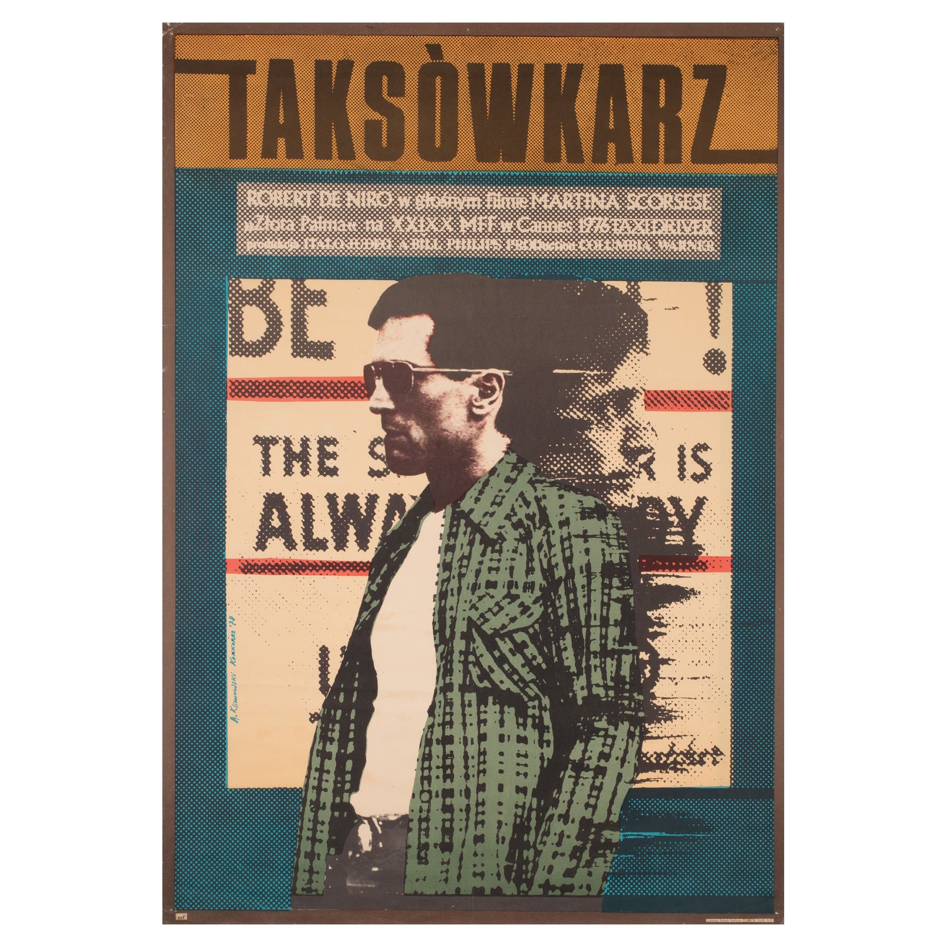 TAXI DRIVER Original Polish Film Movie Poster, ANDRZEJ KLIMOWSKI, 1978