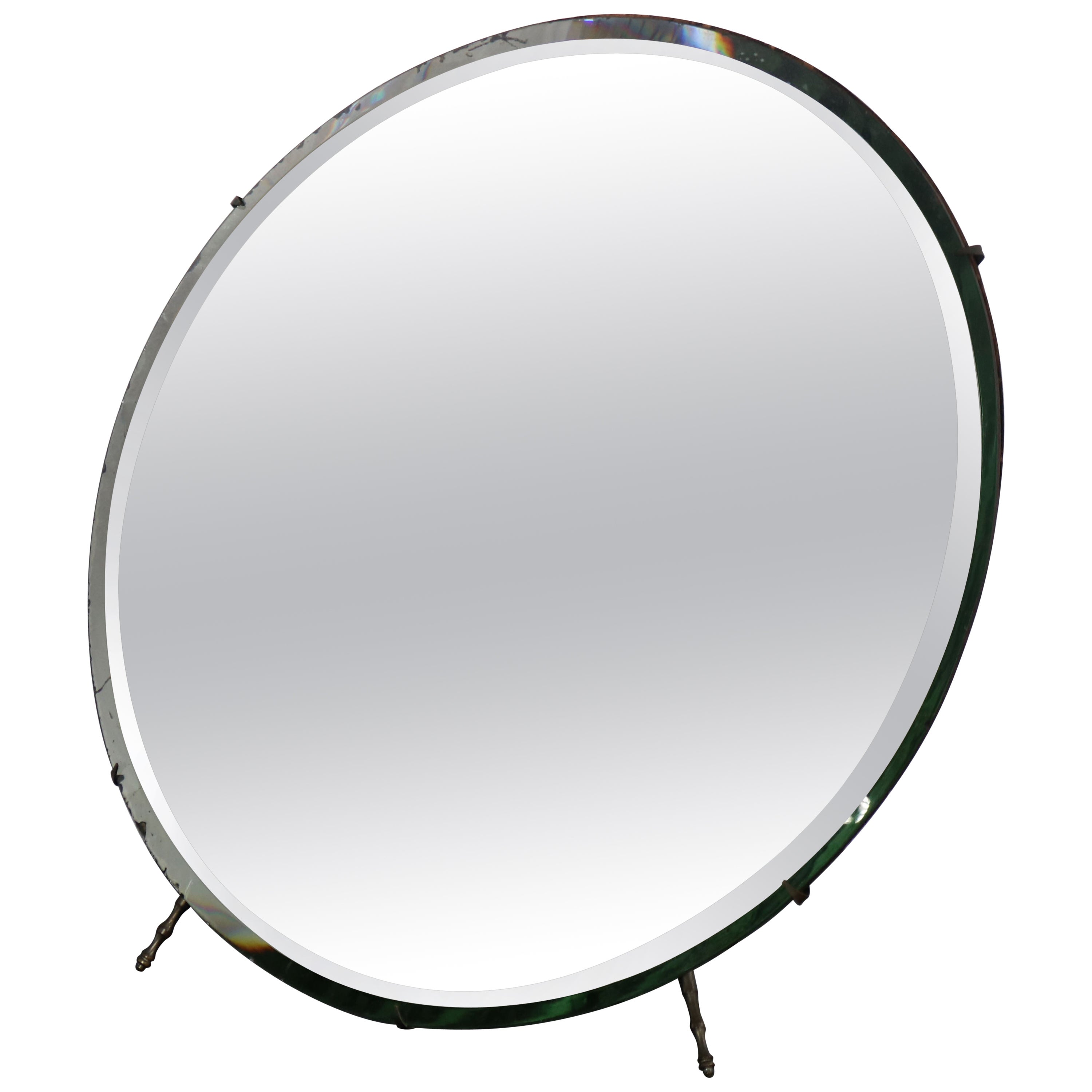 Round table mirror of Luigi Fontana & C, Italy 1950s.  For Sale