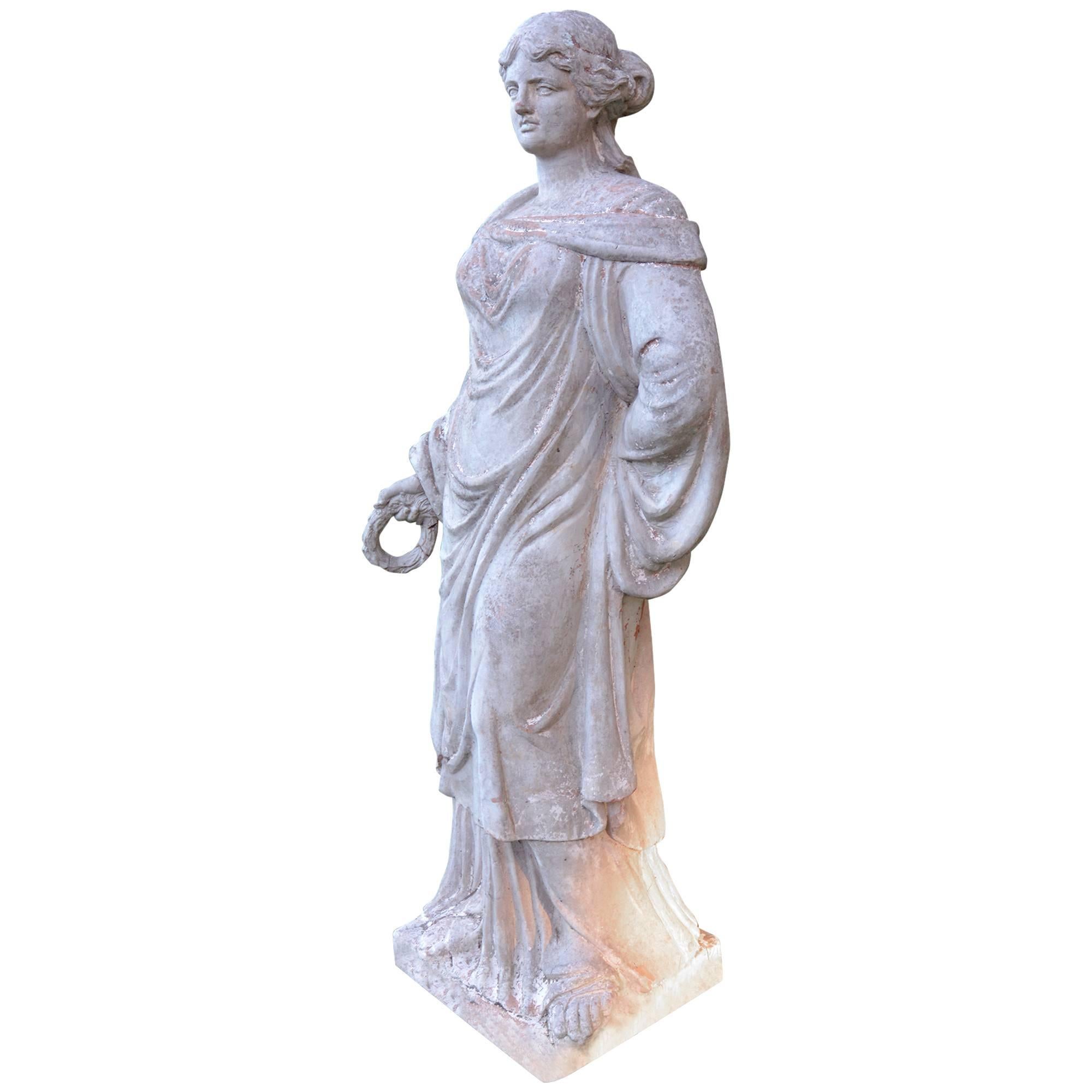 Painted Terra-cotta statue of Flora