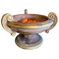 Vintage copper-gilded wooden basin
