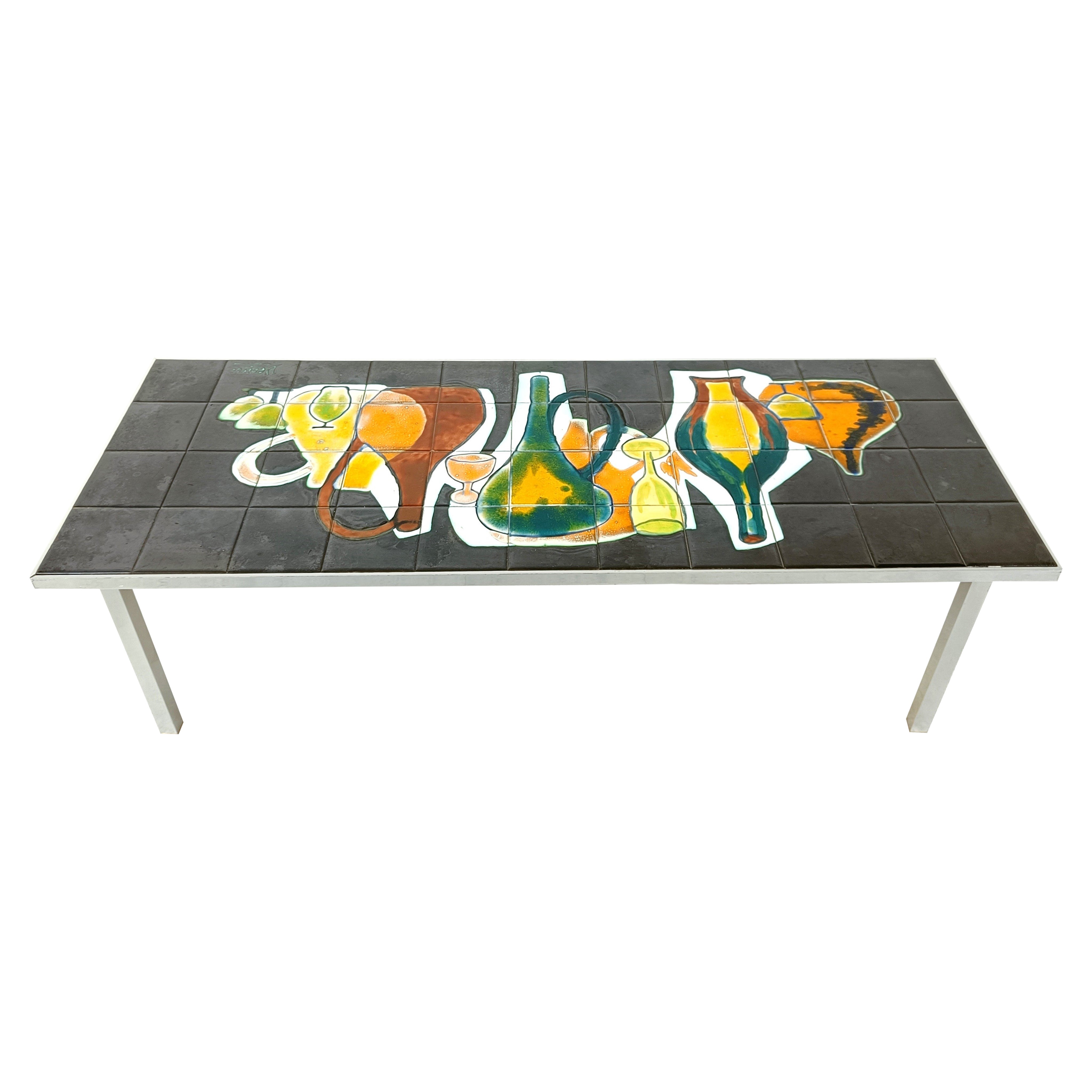 Vintage ceramic coffee table, 1960s  For Sale