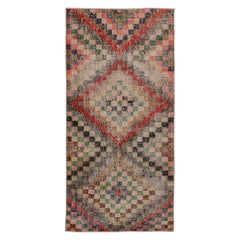 Alfombra de calle vintage Zeki Müren, con motivos geométricos, de Rug & Kilim