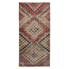 Vintage Zeki Müren Runner Rug, with Geometric Patterns, from Rug & Kilim