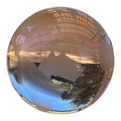 Modernist Crystal Art Glass World Ball Healing Sphere