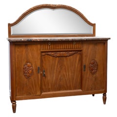Art Deco Cabinet with Marble Top and Mirror