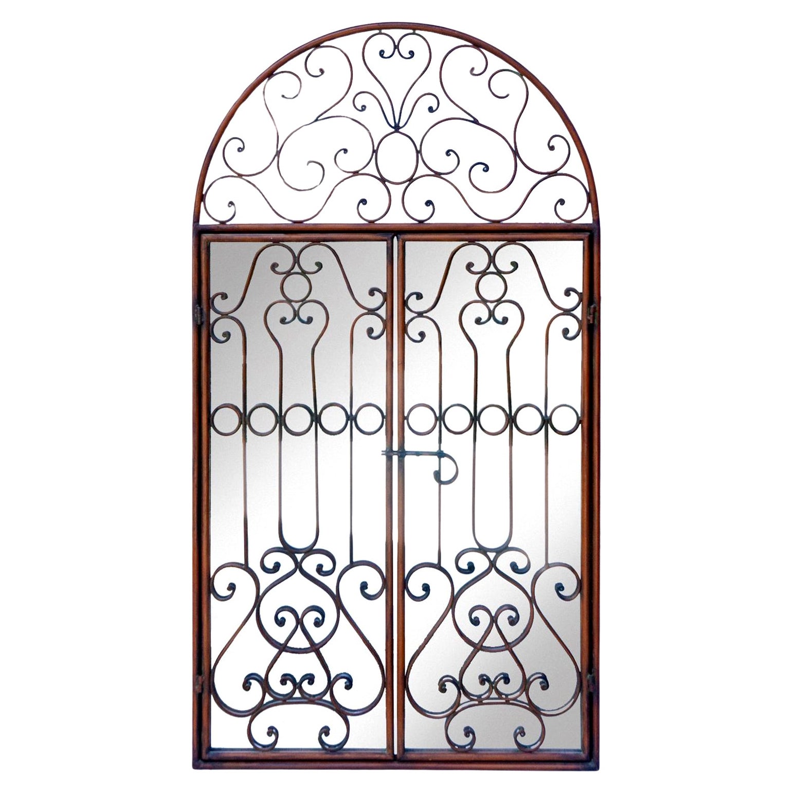 Mirror /Arched Wrought Iron Window Frame