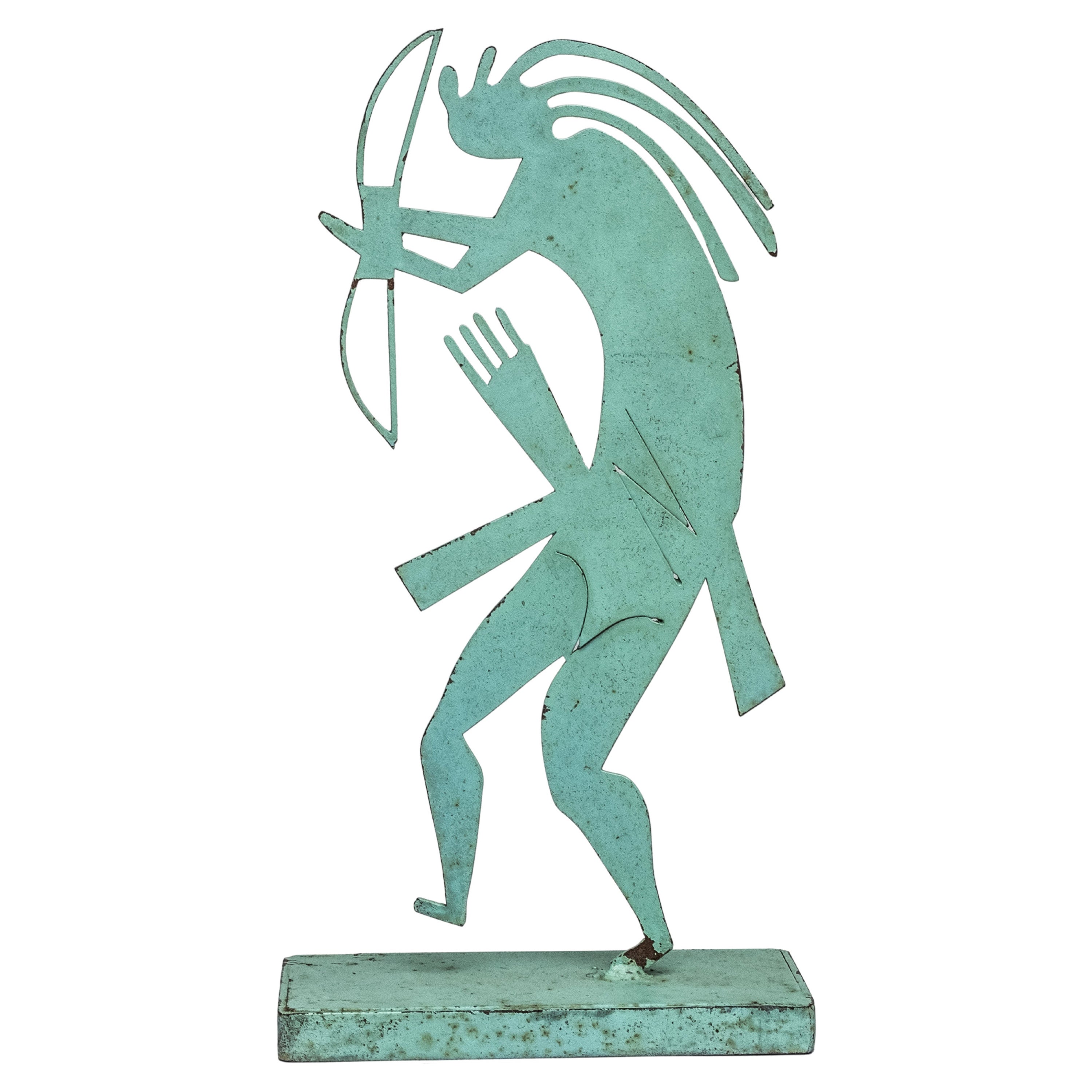 Sculpture en métal découpé de style Wilhelm Hunt Diederich représentant Bowman amérindien, années 1930