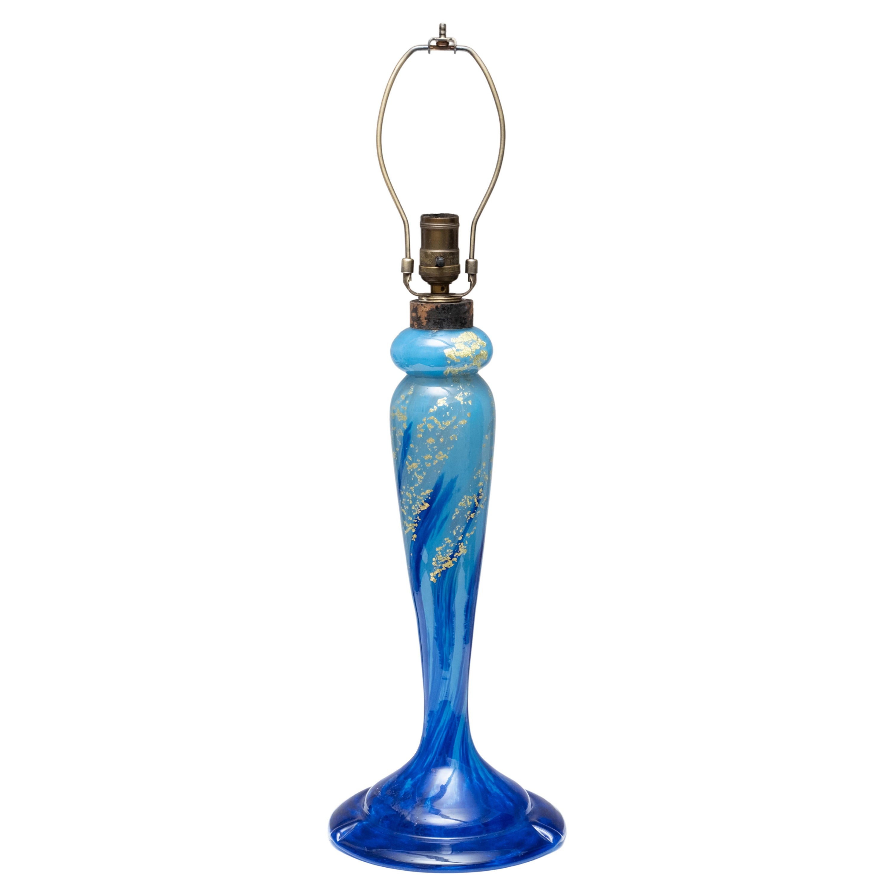 Daum Nancy (attributed) French Art Glass Table Lamp, Circa 1920 For Sale