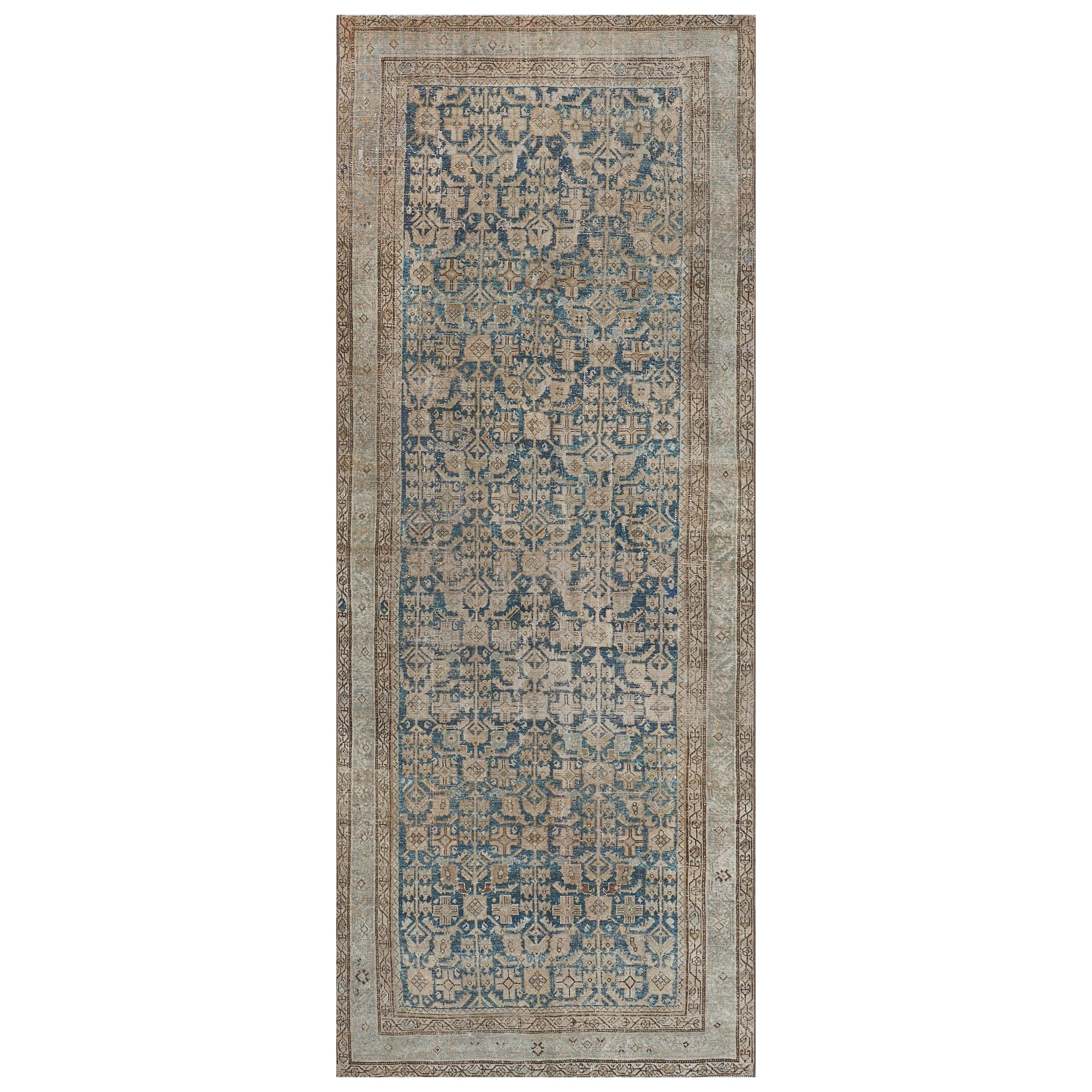 Authentic Antique Wool Persian Malayer Rug For Sale