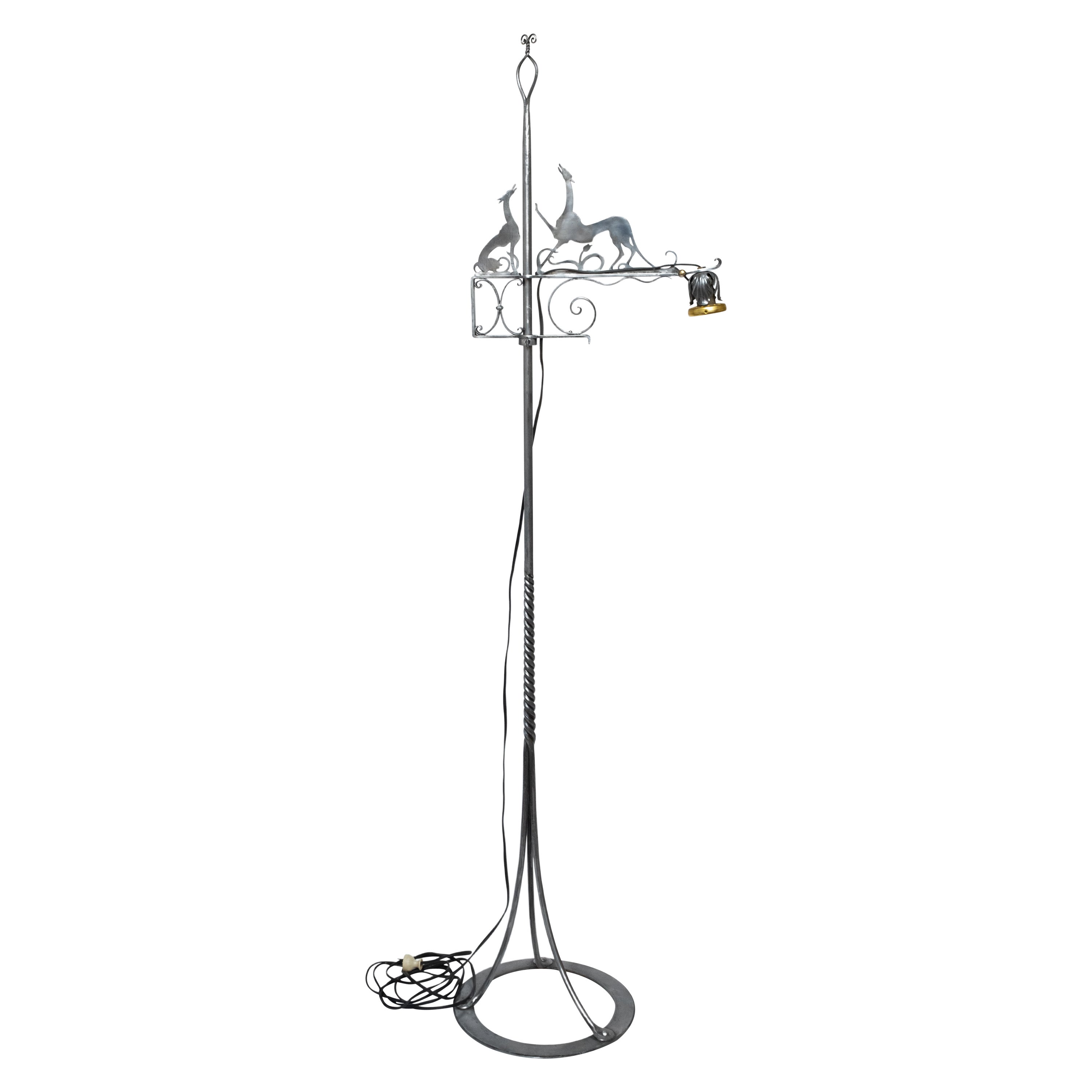 William Hunt Diederich Adjustable Height Floor Reading Lamp For Sale