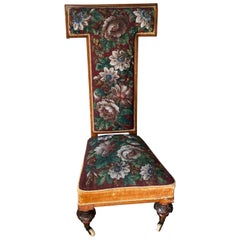 A French 19th C. Prie Dieu with Embroidered Beaded Upholstery