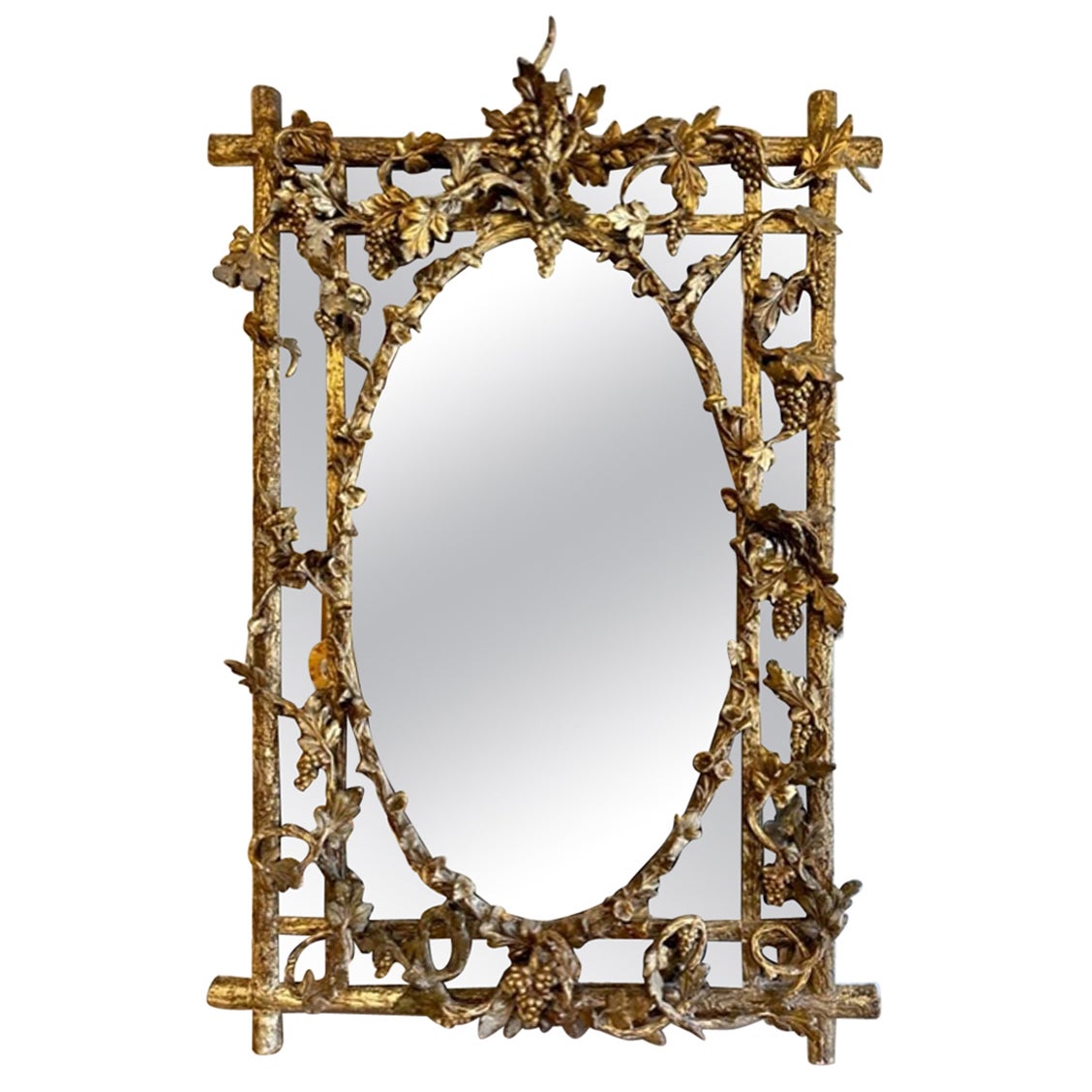 French Louis XVI Giltwood Tree Mirror For Sale