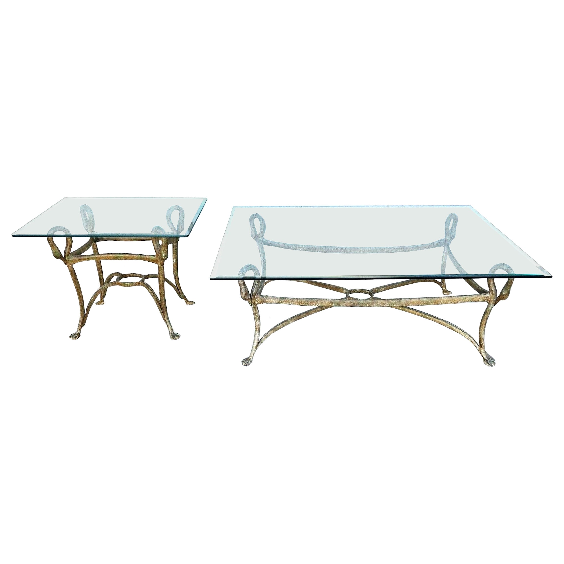 Maison Jansen Style Swan Tables Set of 2 For Sale