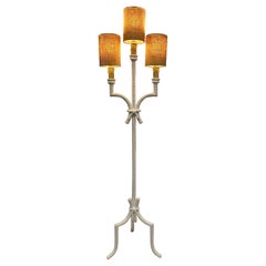 Französische Stehlampe aus Gips/ Torchère im Giacometti-Stil