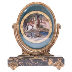 19th Century French Gilt Bronze, Guilloche Enamel and Marble Clock