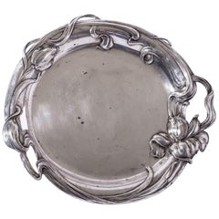 Austrian Jugendstil Ornate Art Nouveau Silver Tray