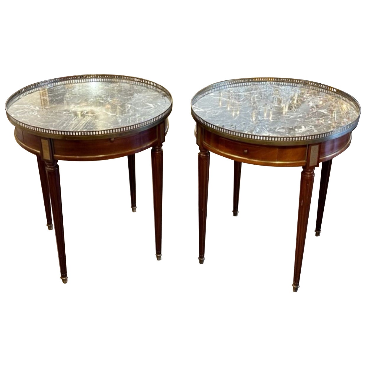 Pair of French Directoire' Mahogany Boulliotte Tables