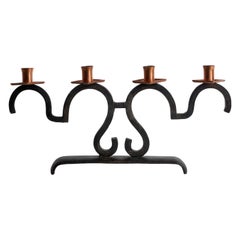 Swedish Designer, Candelabra, Iron, Copper, Sweden, 1940s