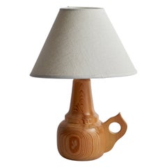 Vintage Swedish Designer, Table Lamp, Pine, Sweden, 1970s