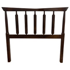 Used Wooden Spindle Twin Headboard With Metal Frame.