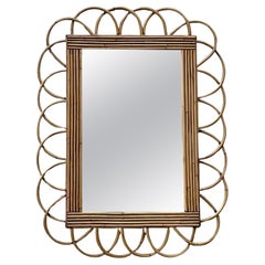 Retro Costal Loop Rattan Wall Mirror