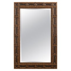 Miroir mural ou de manteau, de style baroque hollandais, au sol vieilli