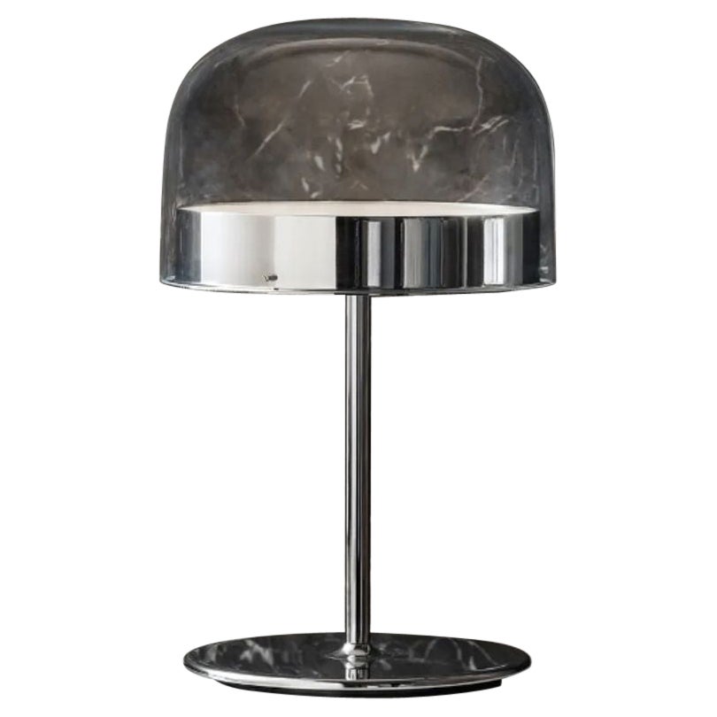 EQUATORE - Small Table Lamp - Galvanized Metal Base Chrome by Fontana Arte For Sale