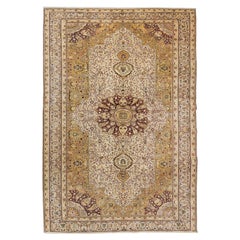 6.5x9.8 Ft Handmade Turkish Area Rug with Medallion Design, 100% Wool