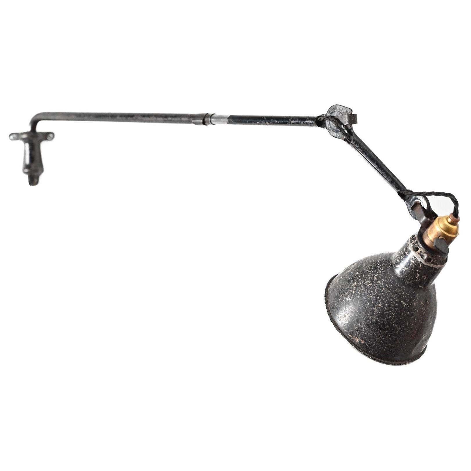 Bernard Albin Gras 203 model adjustable wall lamp For Sale