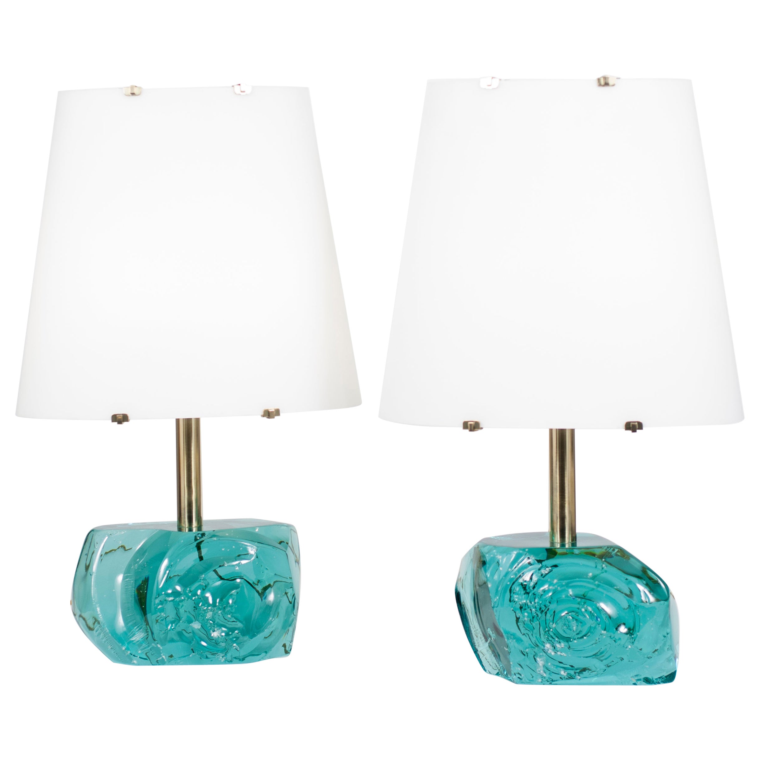 Pair of "Oval Rocks" Lamps by Roberto Giulio Rida For Sale