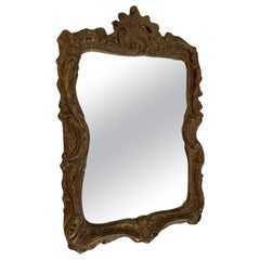 Antique Guilt wood and Gesso Rococo style wall mirror