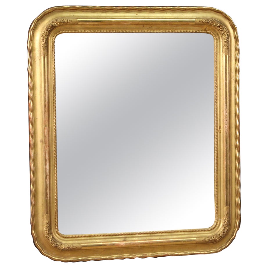 miroir de plateau italien ancien en bois et plâtre du 19e siècle, 1880 en vente