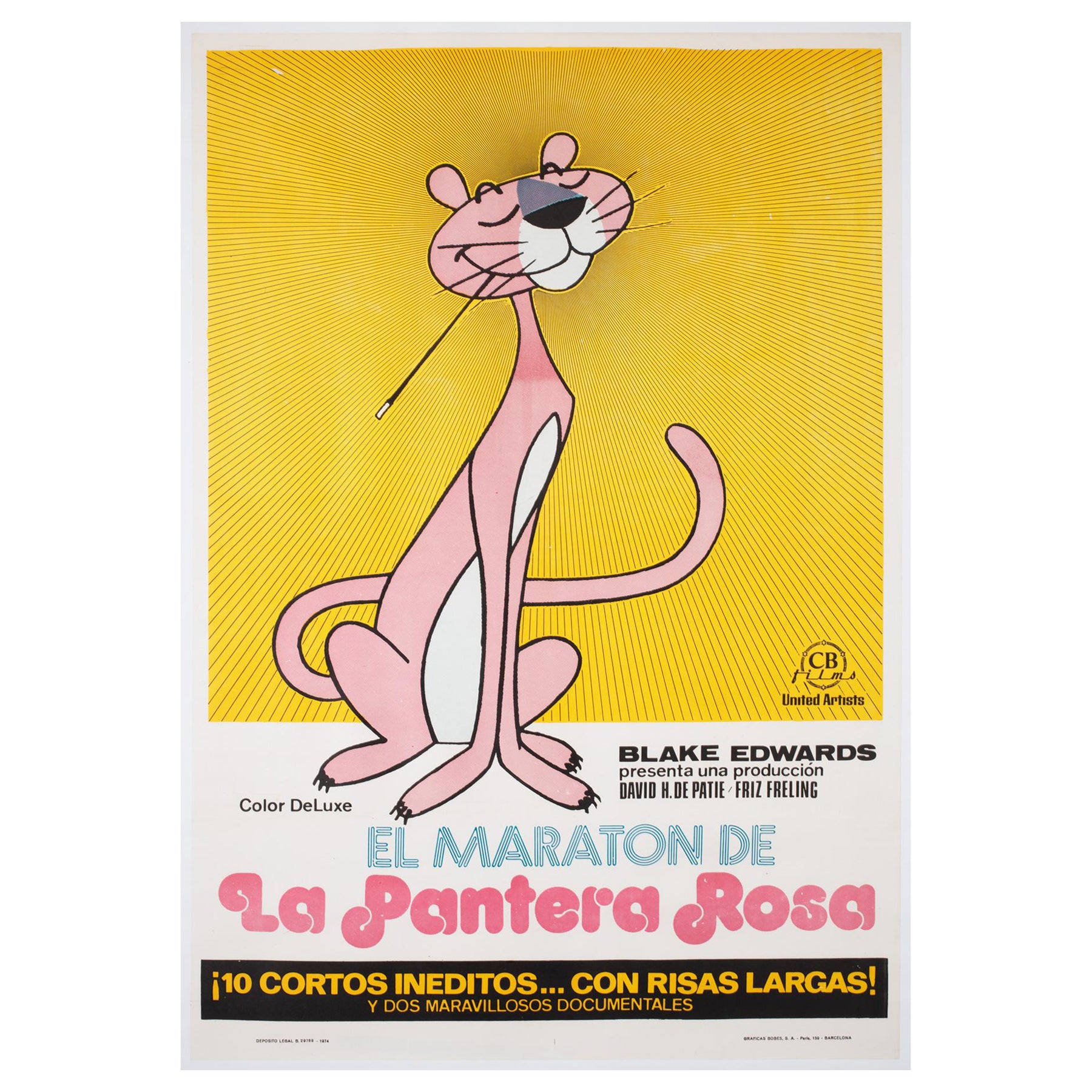 The Pink Panther Spanish MARATHON 1974 1 Sheet Film Movie Poster For Sale