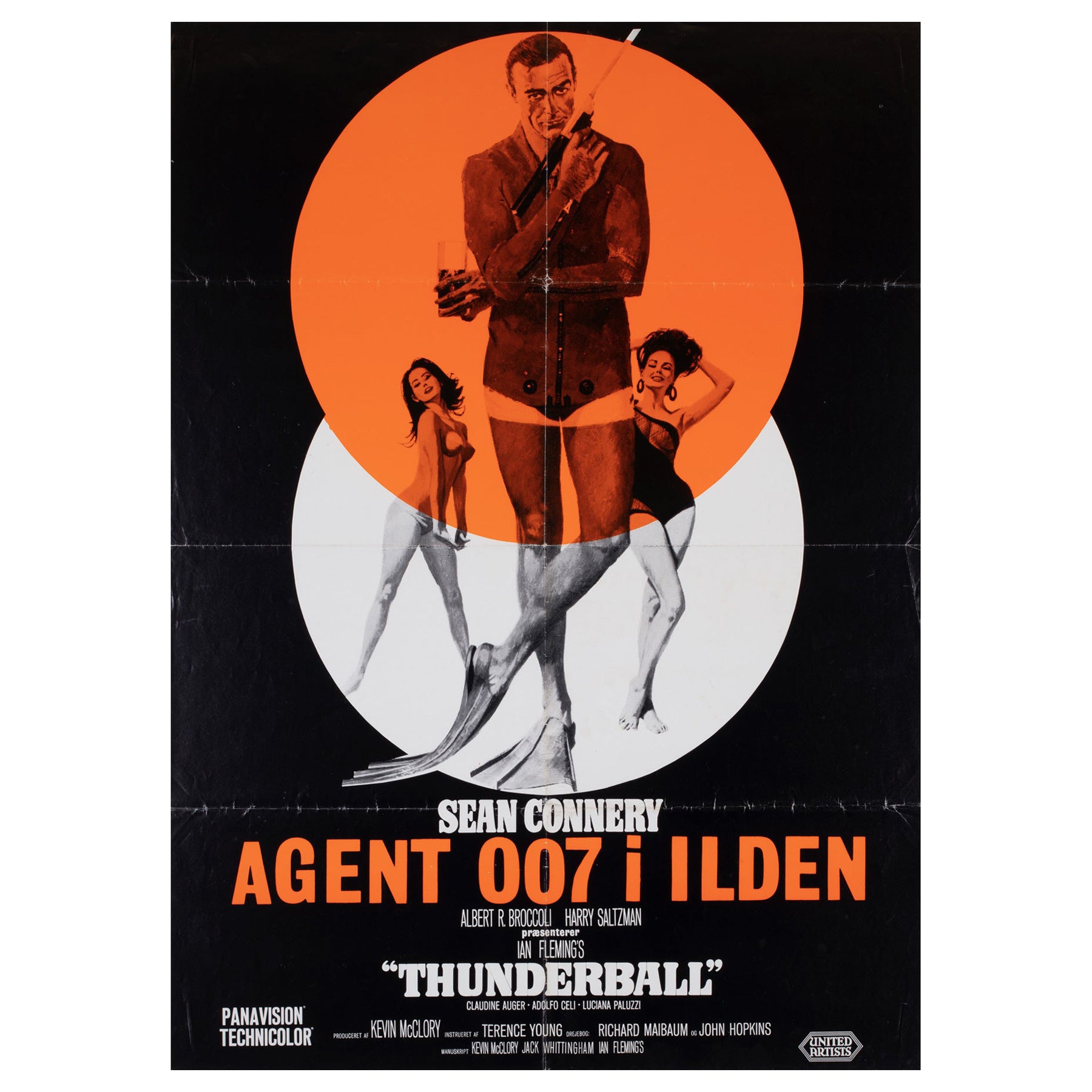 Thunderball R1960s Danish A1 Film Movie Poster, Robert McGinnis For Sale