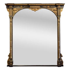 Antique Extra Large English Victorian Overmantel Mirror H164cm