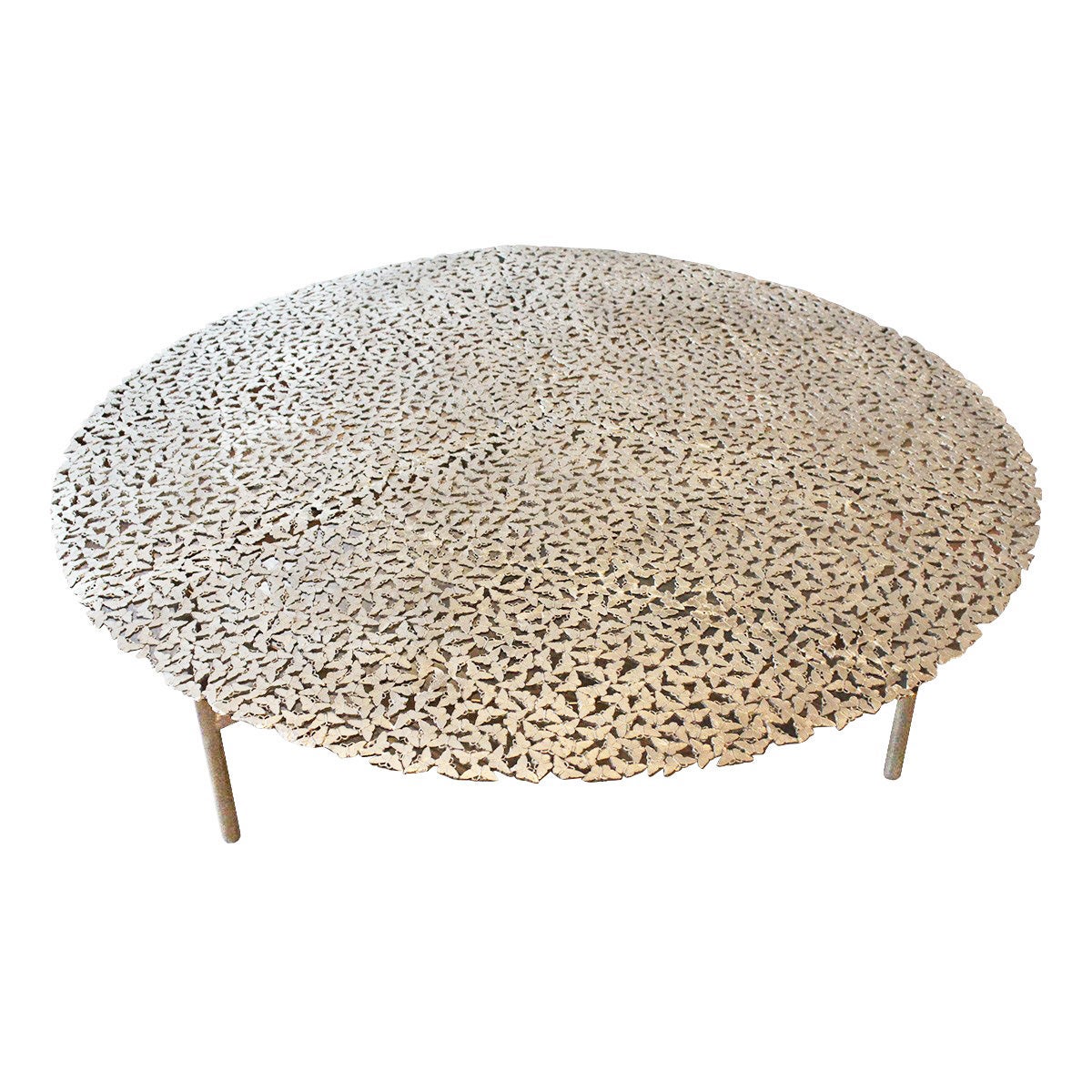 Jean Bronze Round Coffee Table by Fred and Juul For Sale