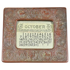 Antique Tiffany Studios New York Zodiac Bronze Desk Calendar Holder or Picture Frame