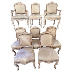 Ensemble vintage de chaises de salle à manger françaises Louis XV