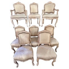 Vintage Set of French Louis XV Dinning Chairs