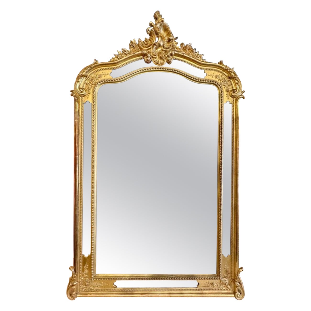 Französisch Louis XV Vergoldeter Spiegel im Angebot