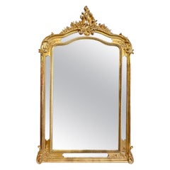 Miroir français Louis XV doré