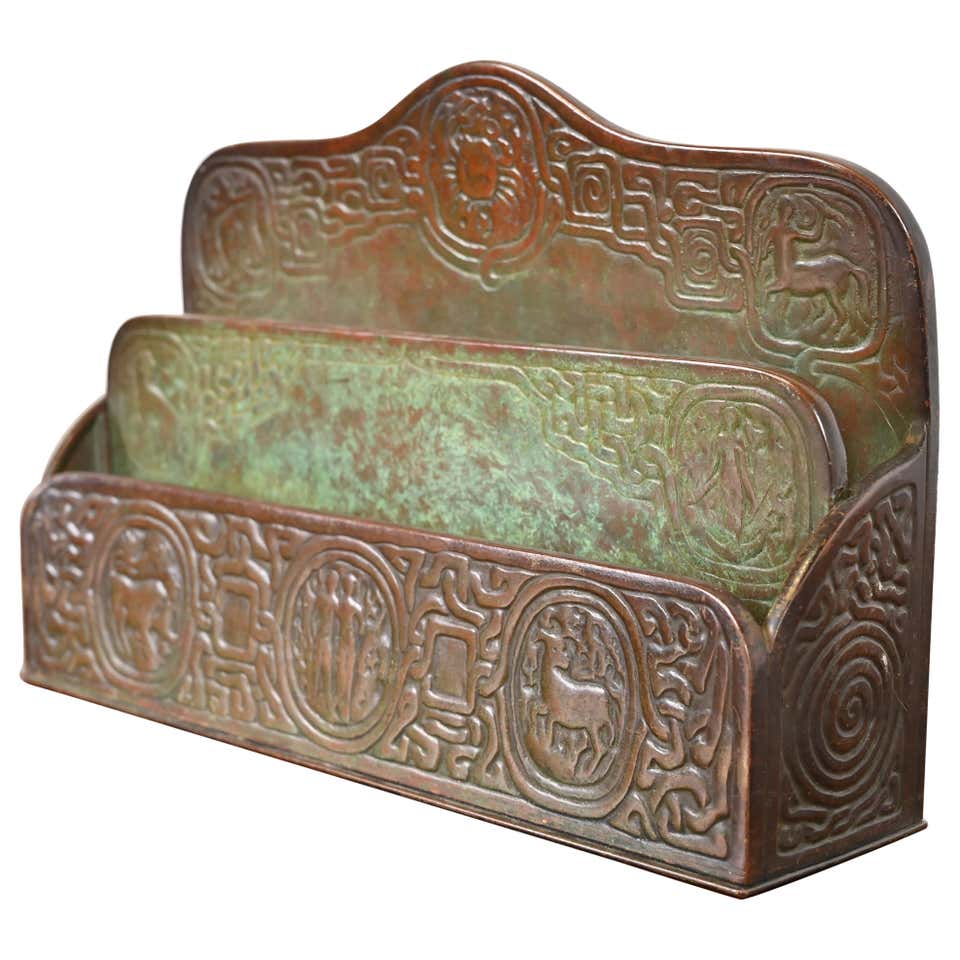 Tiffany Studios New York Graduate Bronze Letter Rack For Sale at 1stDibs