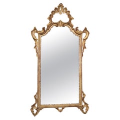 Italian Rococo Style Carved Gold Gilt Wall Hanging Mirror