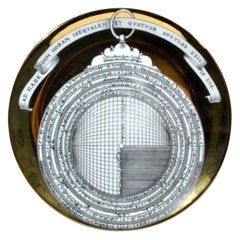 Retro Piero Fornasetti Porcelain Astrolabe Plate, Number Twelve in Astrolabio Series