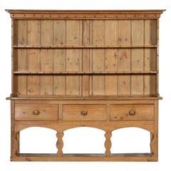 Antique Large 19thC Irish Pine Potboard Dresser