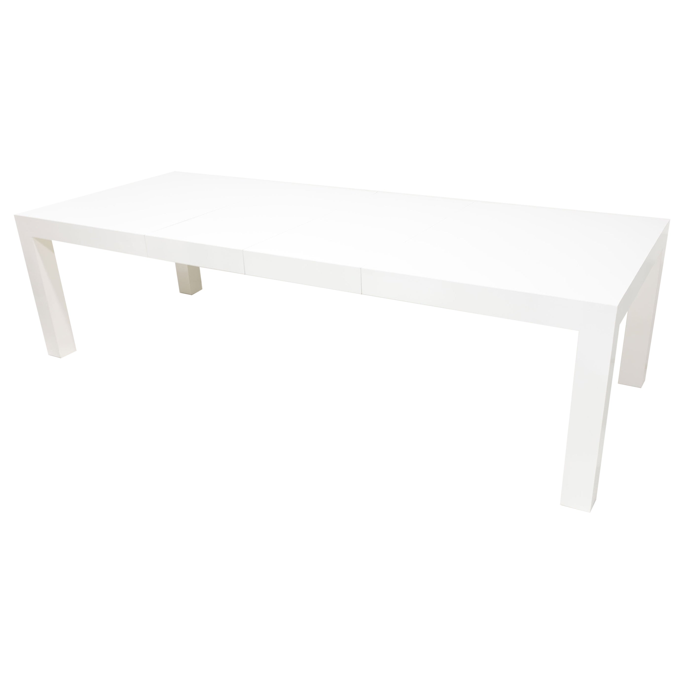 Milo Baughman White Lacquer Parsons Dining Table