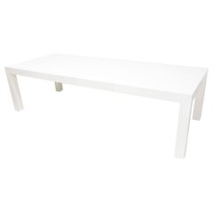 Milo Baughman White Lacquer Parsons Dining Table